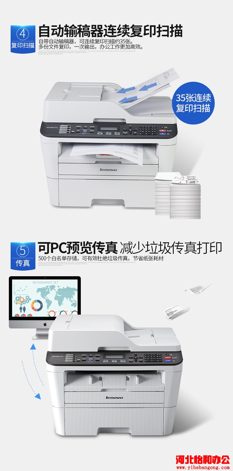 联想M7450F打印机加粉清零